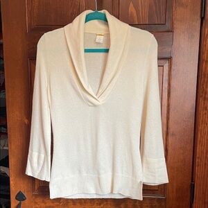 J. Crew Cashmere Off-White Cowl Neck Sweater